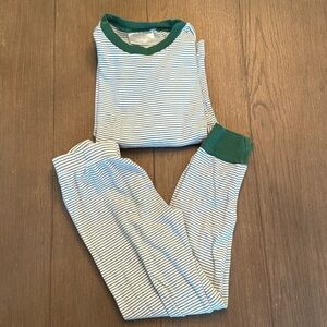 Long/long Green Stripe LAKE Pajamas - Size 7 unisex